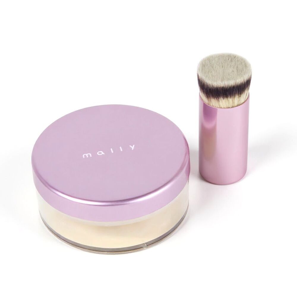 Mally Poreless Perfection Skin Finisher Powder + Brush - Fair / Light 0.3 oz
